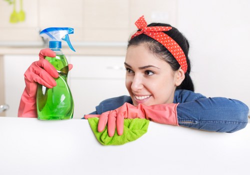 Professional carpet cleaning equipment in use